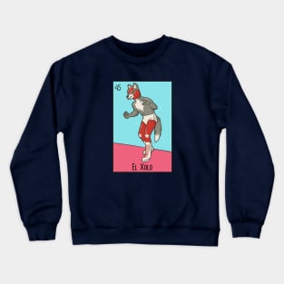 El Xolo // Mexican Luchador Dog Loteria Card Crewneck Sweatshirt